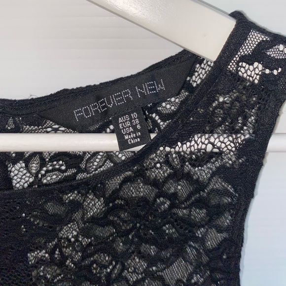Forever New womens black stretch lace bodycon mini party cocktail dress size 10 - Picture 4 of 15
